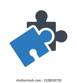 puzzle glyph colour vector icon