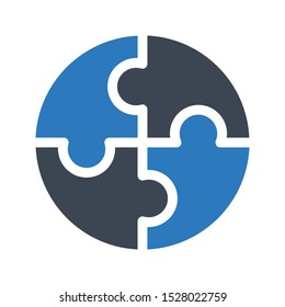 puzzle glyph colour vector icon