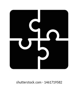 puzzle glyph flat vector icon