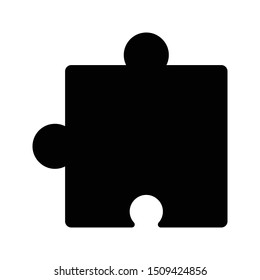 puzzle glyph flat vector icon