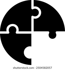 Vector de ilustración de icono de glifo de rompecabezas