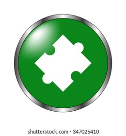 puzzle -  green vector icon