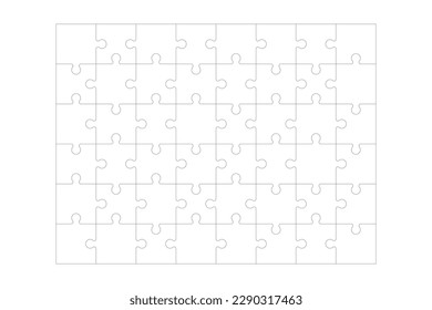 Puzzle Gitterleervorlage. Puzzle mit 48 Stücken