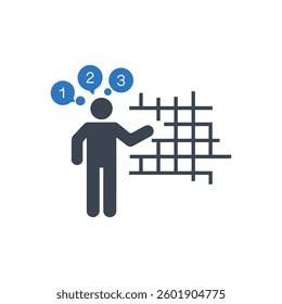 Puzzle Grid Icon On White Background