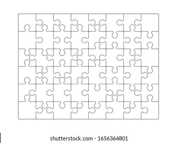 puzzle grid. jigsaw detailed grid business detailed square shapes mind games. vector puzzle template