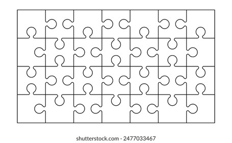 Puzzle Grid Outline. Puzzle template for kids worksheet