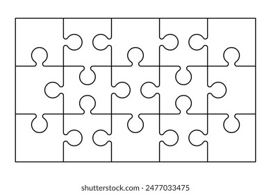 Puzzle Grid Outline. Puzzle template for kids worksheet