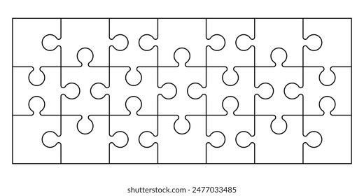Puzzle Grid Outline. Puzzle template for kids worksheet
