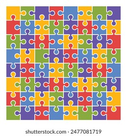 Puzzle Grid. Puzzle Template for Kids Worksheet.