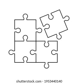 Puzzle grid template Vector illustration business challenge game muzzles
