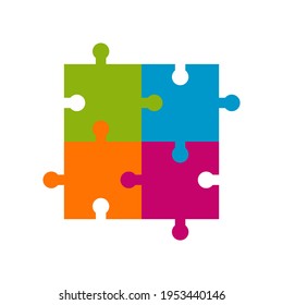 Puzzle grid template Vector illustration business challenge game muzzles