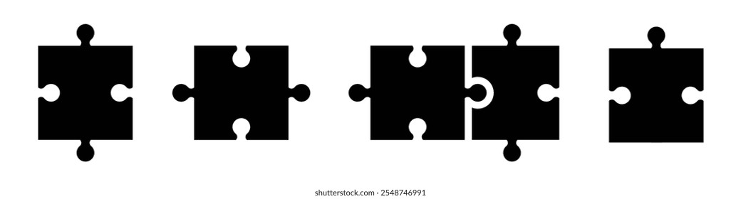 Puzzle grid vector icons set