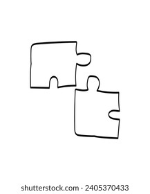 Puzzle Hand ziehen Symbol, Vektorsymbol der besten Linie.
