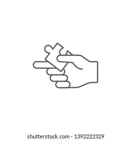Puzzle, hand, friends icon. Element of friendship icon. Thin line icon for website design and development, app development. Premium icon