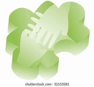puzzle hand green