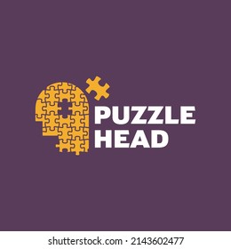 Logo del concepto de ideas de la cabeza del rompecabezas