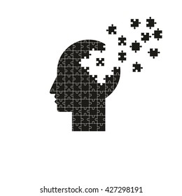 Puzzle heads vector