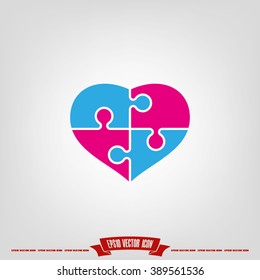 Puzzle Heart Icon