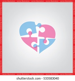 puzzle heart icon vector illustration eps10.