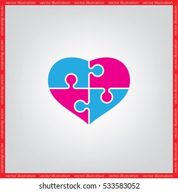 puzzle heart icon vector illustration eps10.