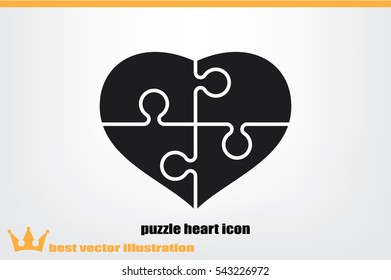 puzzle heart icon vector illustration eps10.