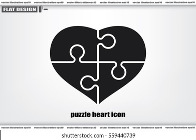 puzzle heart icon vector illustration.