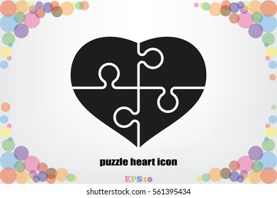 puzzle heart icon vector illustration
