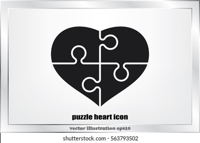 puzzle heart icon vector illustration eps10.