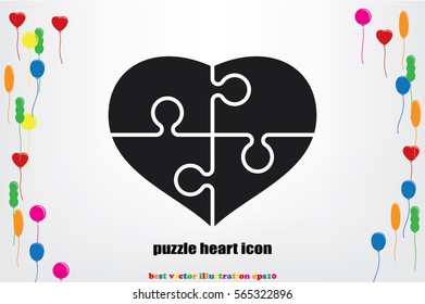 puzzle heart icon vector illustration eps10.