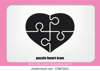 puzzle heart icon vector illustration.