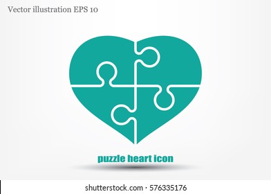 puzzle heart icon vector illustration.