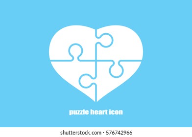 puzzle heart icon vector illustration.