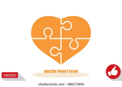 puzzle heart icon vector illustration eps10.