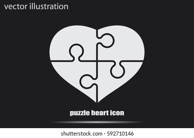 puzzle heart icon vector illustration.