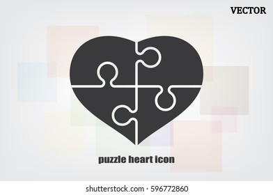 puzzle heart icon vector illustration eps10.