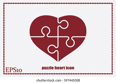 puzzle heart icon vector illustration eps10.