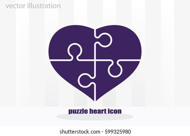 puzzle heart icon vector illustration eps10.