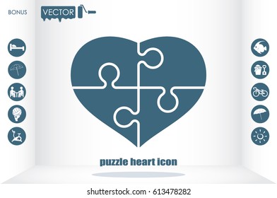 puzzle heart icon vector illustration eps10.