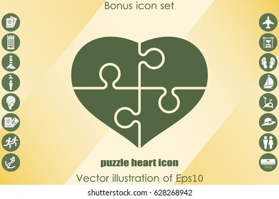 puzzle heart icon vector illustration eps10.