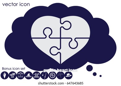 puzzle heart icon vector illustration eps10.