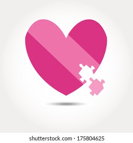 Puzzle Heart Illustration, Vector
