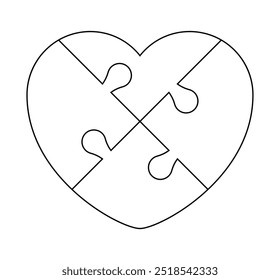 puzzle heart outline, jigsaw heart frame template, puzzle pieces