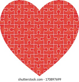 Puzzle heart pattern. Vector illustration
