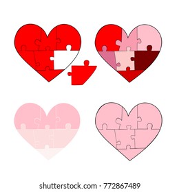 Puzzle Heart Vector Art