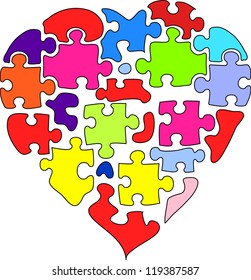 Puzzle Heart Vector Background Stock Vector (Royalty Free) 119387587 ...