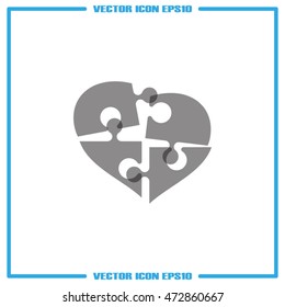 puzzle heart vector icon eps10.