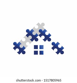 Puzzle Home Logo design template