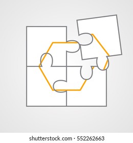 Puzzle with honeycomb.