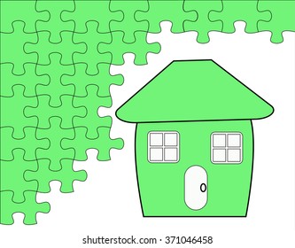 puzzle with a house