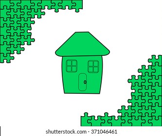 puzzle with a house